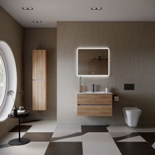 Подвесная тумба под раковину Sancos Urban UR80EG 80см дуб галифакс натуральный